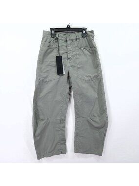 Nili Lotan Shon Pants Barrel Leg Green Womens Size 27 x 23